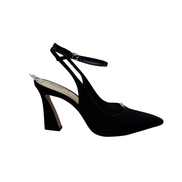 Schutz Womens Black Suede Pointed-Toe Ankle Strap Heels Size 8.5 - Picture 1 of 10